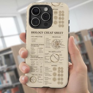 Biologie Spickzettel Handyhülle Wissenschaft Studenten Molekulare Zell Bio Referenz Abdeckung Nerd Geschenk für STEM Lehrer Forscher Lernende