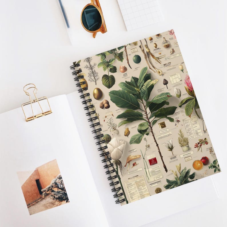 Plant Notebook Gift Leafy Art Gift Vintage Botany Science Journal ...