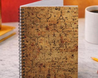 Chemistry Cover Notebook Science Lab Vintage Student Journal Gift for STEM Lover Biology Class Molecular Mechanism Sketchbook Back to School