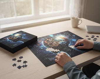 Neural Network Puzzle STEM Science Jigsaw Brain Modern Mind Energy Art Futuristic Tech Relaxing Gift for Teachers 120 500 Piece Size for Kid