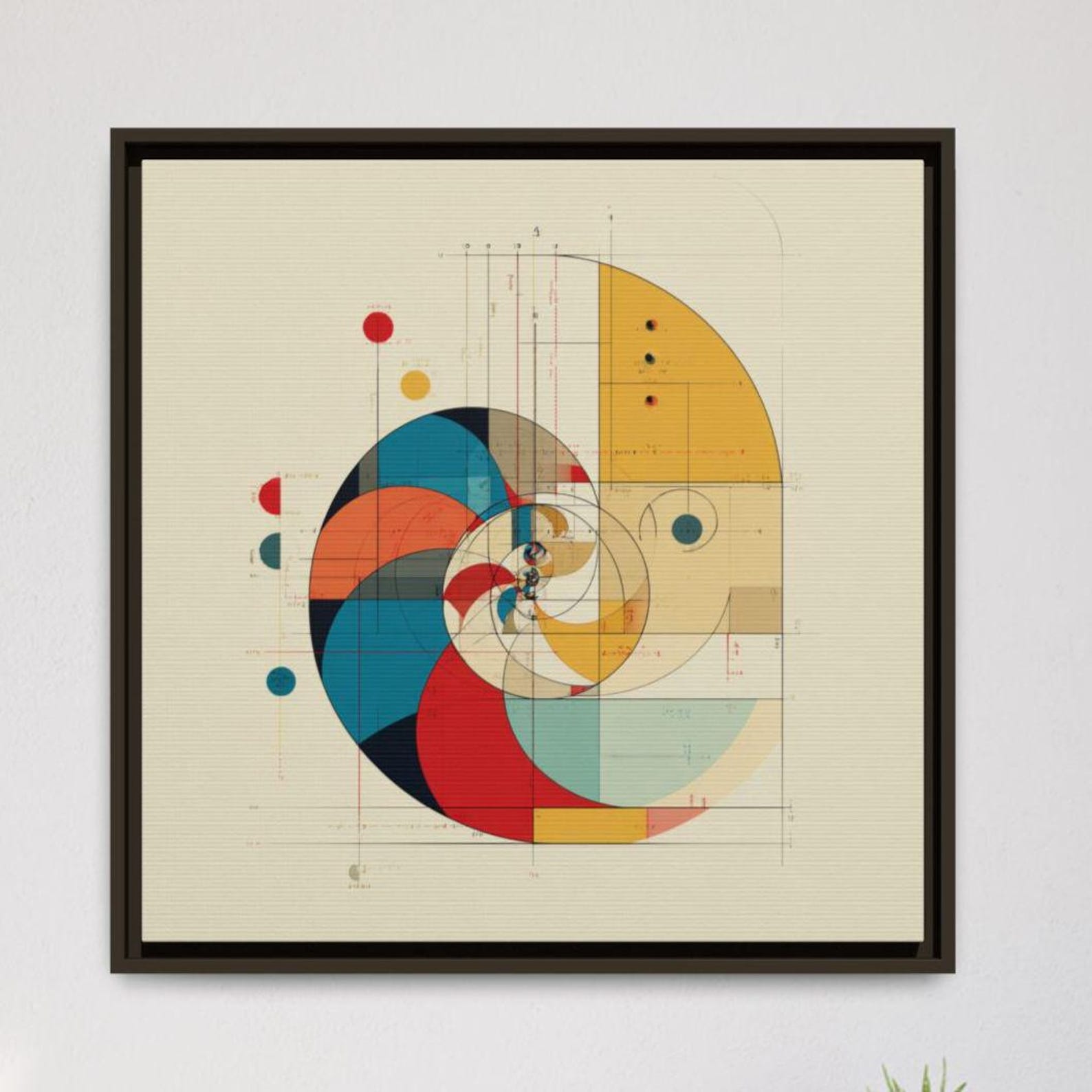 Fibonacci Spiral Wall Art Golden Ratio Print Math Poster Geometric ...