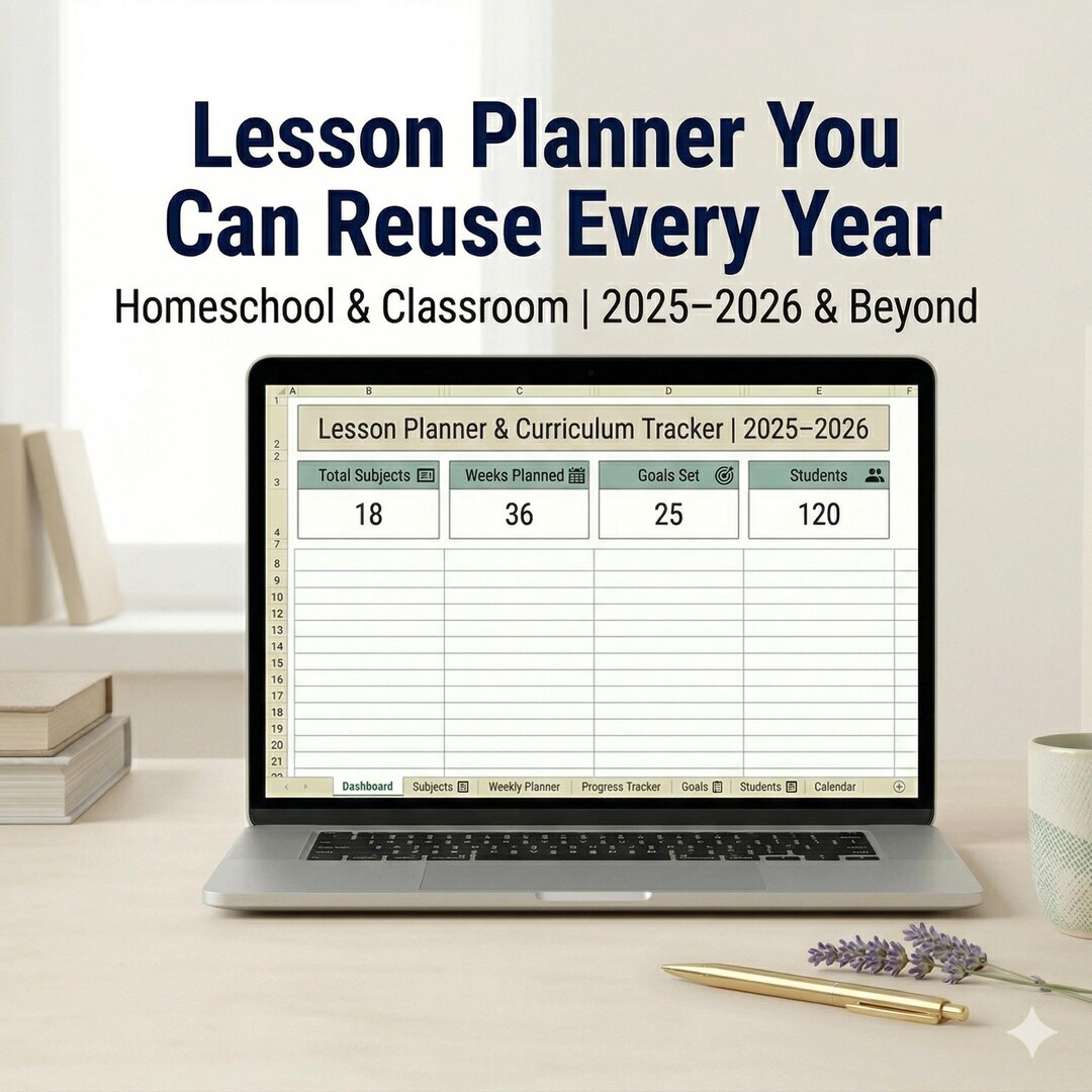Lesson Planner Curriculum Tracker Homeschool Parent Teacher Editable ...