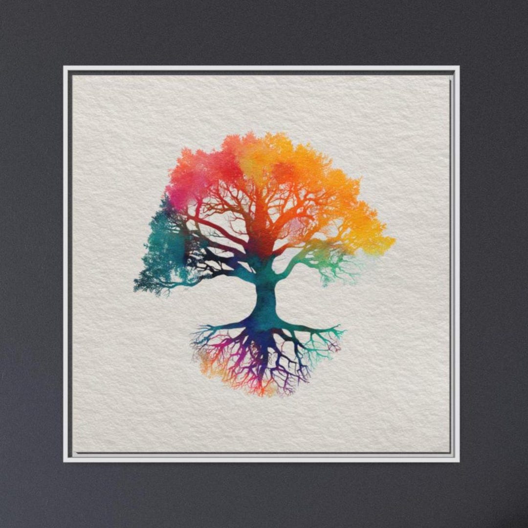 DNA Family Tree of Life Framed Wall Art Colorful Biology Art Science ...