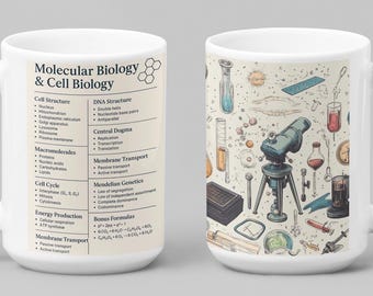 Biology Mug Gift for Student Molecular Cell Biology Teacher Coffee Cup Science Tutor Gift Lab Decor STEM Student science coffee teacher mugs
