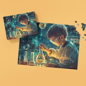 Rompecabezas para niños, científico, experimento de laboratorio STEM, regalo educativo para niños, decoración científica nerd, actividad familiar divertida, 120 500 piezas para profesores
