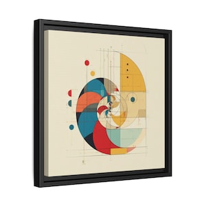 Fibonacci Spiral Wall Art Golden Ratio Print Math Poster Geometric ...