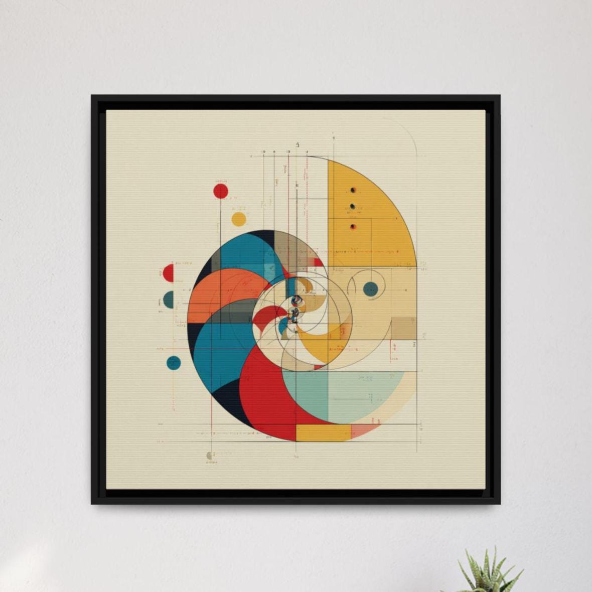 Fibonacci Spiral Wall Art Golden Ratio Print Math Poster Geometric ...