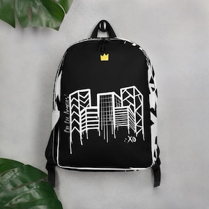 Graffiti Black and white City Scape Graphic Backpack