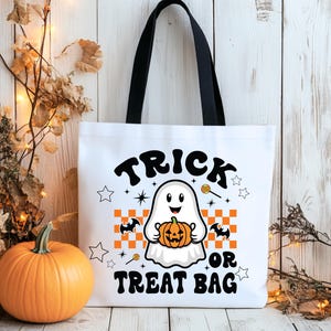 Halloween Trick-or-Treat Tote Bag. Kids&#39; Halloween Candy Bag. Halloween Candy Tote.