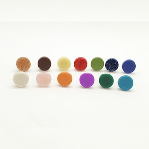 Small Round Stud Earrings, Colorful Statement Earrings, 10 mm Small Earrings, Minimalist Stud Earrings, Casual Jewelry