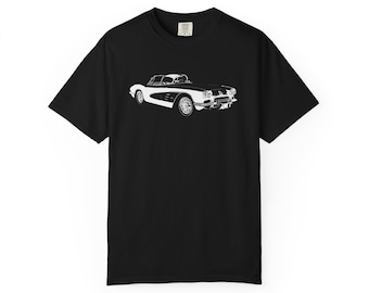 1960 Chevrolet Corvette Vector Charcoal Premium T-shirt | Classic Muscle Car Tee