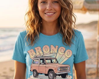 Vintage Bronco Surf T-Shirt | Retro Beach Aesthetic Off-Road Truck Graphic Tee