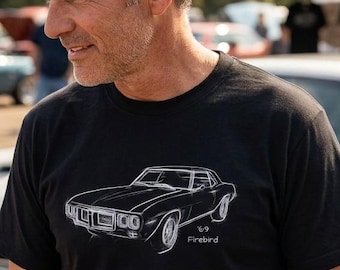 1969 Pontiac Firebird sketch T-Shirt | Classic Muscle Car Illustration