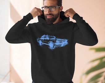 1964 Pontiac GTO Skyline Blue Sweatshirt. Vintage Car Enthusiast Fleece Hoodie, Classic Car Lover Pullover, Muscle Car Apparel
