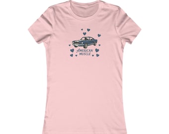 Mustang American Muscle Car Women's Tee | Vintage Muscle, Heart Accents