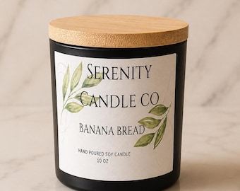 Banana Bread Soy Candle | Cozy Bakery Scent, Vanilla Notes