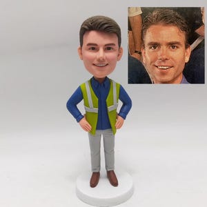 Custom Bobblehead Construction Worker, Custom Construction Worker Bobblehead, Funny Birthday Gift For Coworker, Retirement Gift For Coworker