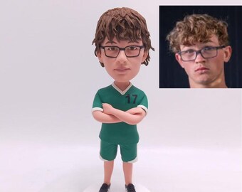 Sportbobblehead, specialdesignad figur från foto, atletdocka med lagtröja