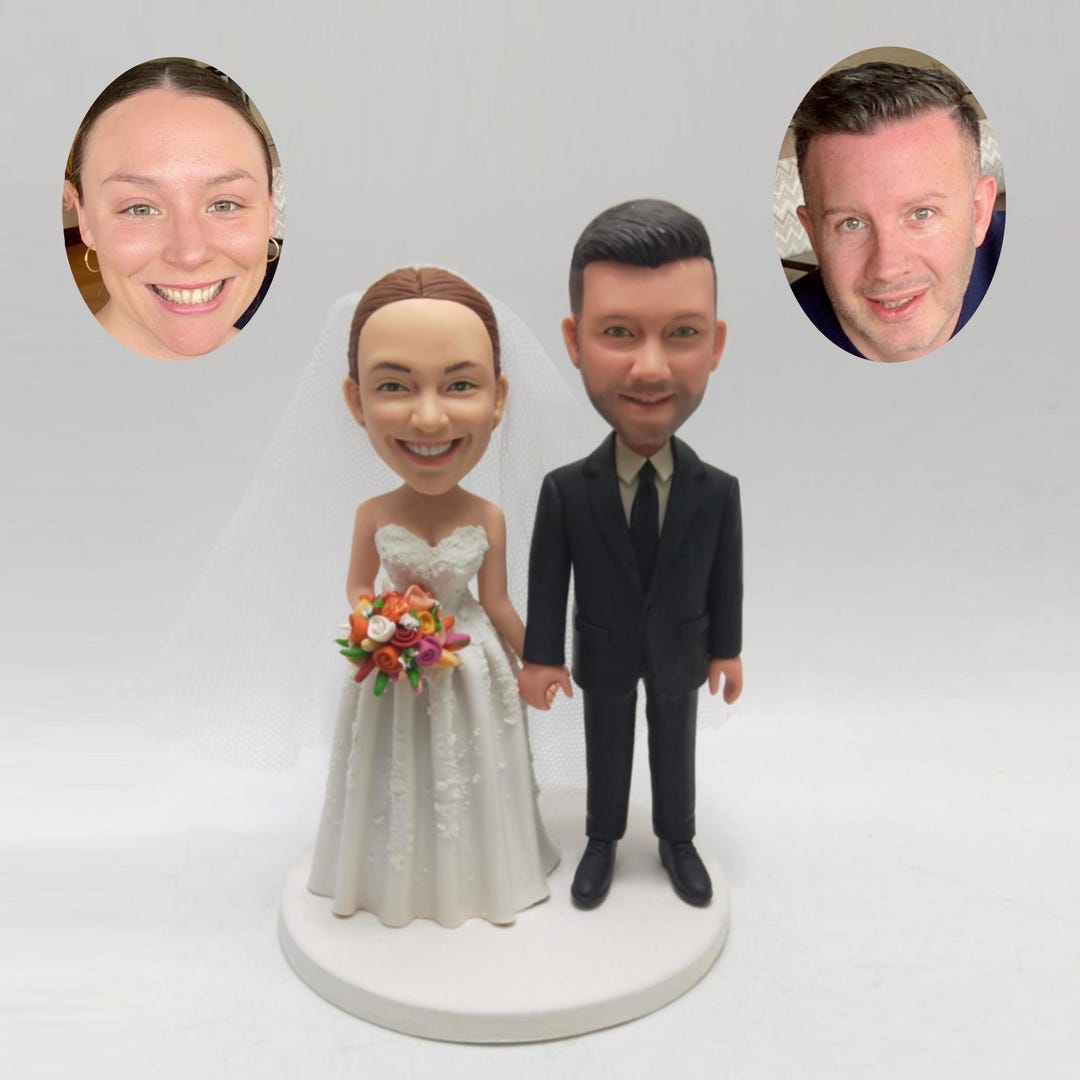 Personalized Bobblehead Wedding Cake Topper Custom Bride Groom ...