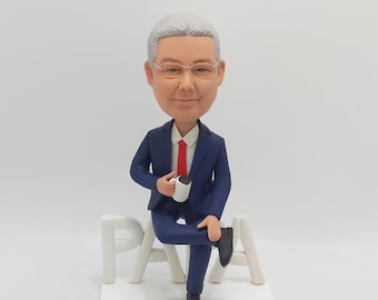 Custom Dad Bobblehead Personalized Gift for Father Friend Wedding Birthday Anniversary Figurine