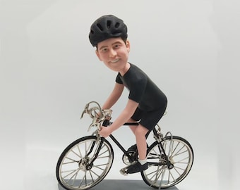 Benutzerdefinierte Radfahrer Bobblehead personalisierte Fahrrad Figur, Biker Reiter Skulptur Geburtstagsgeschenk