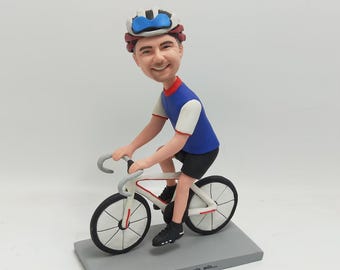 Benutzerdefinierte Rider Bobbleheads personalisierte Fahrrad Figur, Mountainbike Racing Skulptur Geschenk