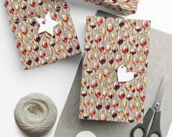 Wine Lover (MADE TO ORDER) Gift Wrap, Elegant Glasses of Red, White and Sparkling Wine | Perfect for Special Occasions & Wine Enthusiasts