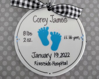 New Baby Boy/Girl Personalized/New Baby/Baby Boy Ornament/Baby Girl Ornament/Stick Figure Personalized Ornament