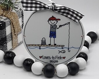 Fisherman Personalized Ornament/Fishing Personalized Ornament