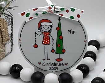 Little Girl or Boy Christmas Personalized Ornament