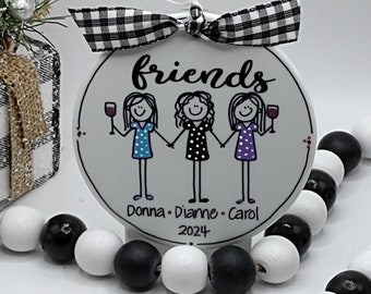 Friends/Besties (2-4) Personalized Ornament