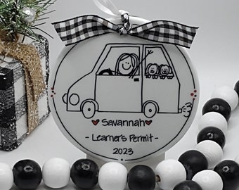 New Driver/Learners Permit/Personalized Ornament/Sweet 16/Road Trip/Personalized driver/Custom New Driver Ornament