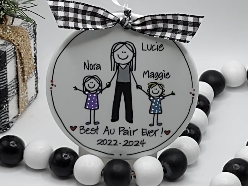 Babysitter/Nanny/Au Pair 2-5 People Personalized Stick Figure Ornament/Personalized Babysitter/Personalized Nanny Ornament image 8