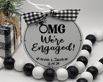 We're Engaged Personalized Ornament