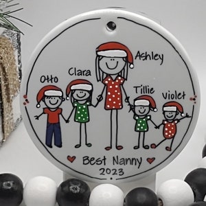 Babysitter/Nanny/Au Pair 2-5 People Personalized Stick Figure Ornament/Personalized Babysitter/Personalized Nanny Ornament image 7