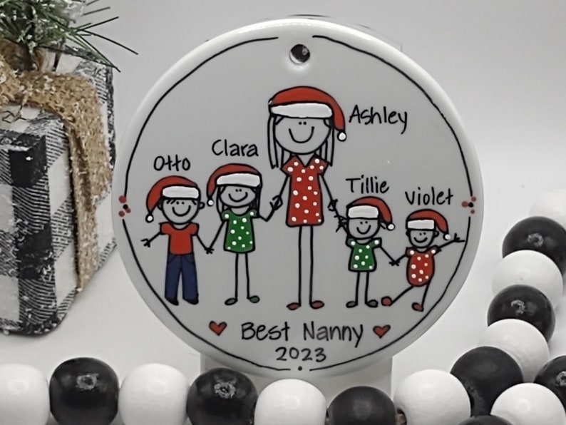 Babysitter/Nanny/Au Pair 2-5 People Personalized Stick Figure Ornament/Personalized Babysitter/Personalized Nanny Ornament image 7