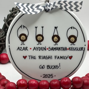Ohio State (2-8 Nuts) OSU Licensed Buckeye Nut Family Personalized Ornament