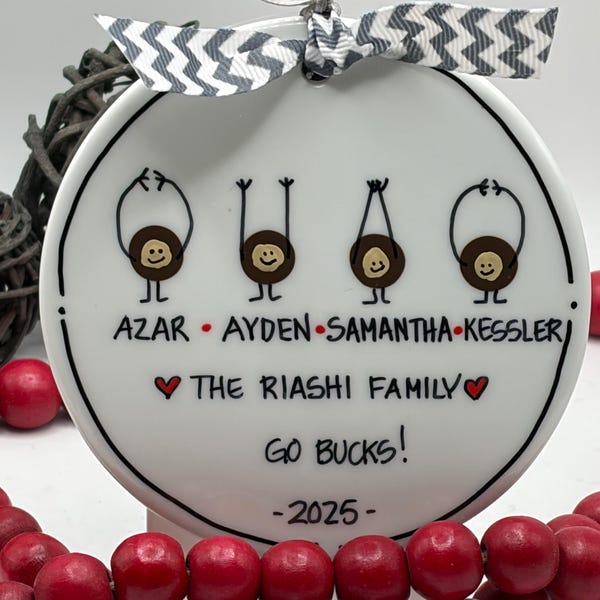 Ohio State (2-8 Nuts) OSU Licensed Buckeye Nut Family Personalized Ornament