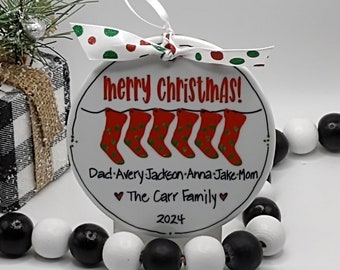 Family (3-6) Stockings Personalized Ornament