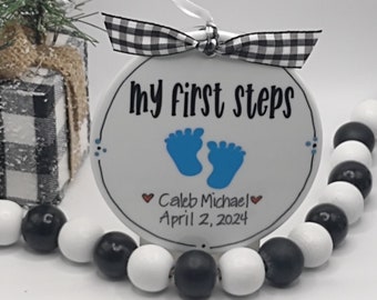 Baby's First Steps Personalized Ornament