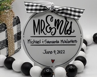 Wedding Mr & Mrs  Custom Personalized Ornament