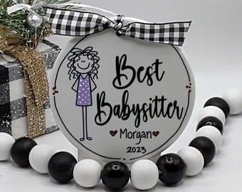 Babysitter/Sitter/Nanny Personalized/Personalized Babysitter/Custom Babysitter Ornament/Personalized Sitter Ornament