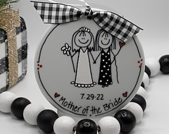 Mother of the Bride or Groom Personalized/Personalized Mother of the Bride/Custom Mother of the Bride Stick Figure Ornament