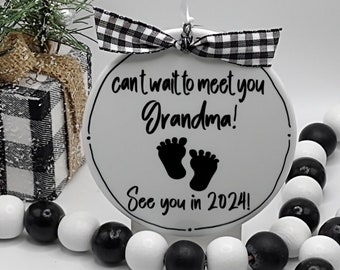 Can't Wait to Meet You Grandma & Grandpa/New Grandma/Baby Shower Gift