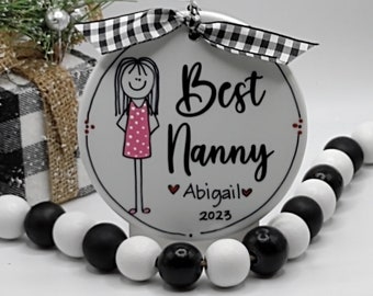 Nanny/Babysitter/Sitter Personalized/Custom Nanny/Personalized Babysitter Stick Figure Ornament