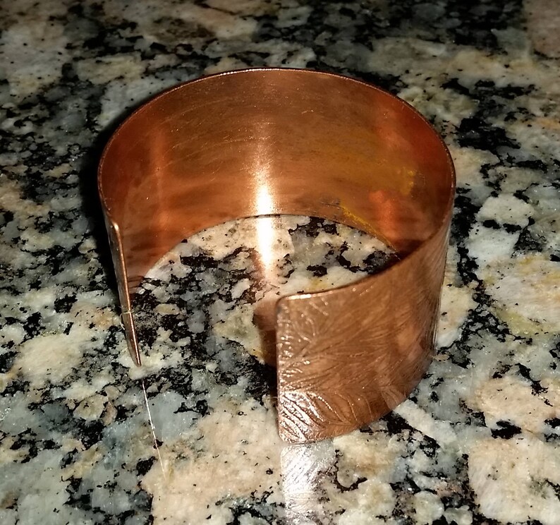Acid-Etched Solid Copper Cuff Bracelet