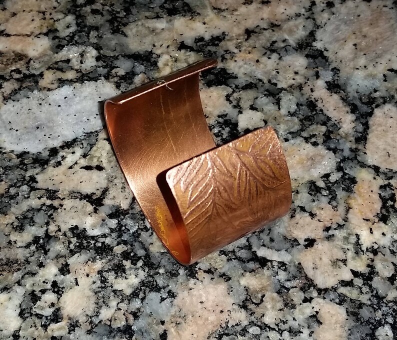 Acid-Etched Solid Copper Cuff Bracelet