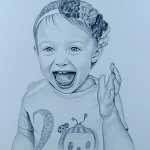 Portrait Sketch Pencil Drawing Original Art, 11x14 with mat