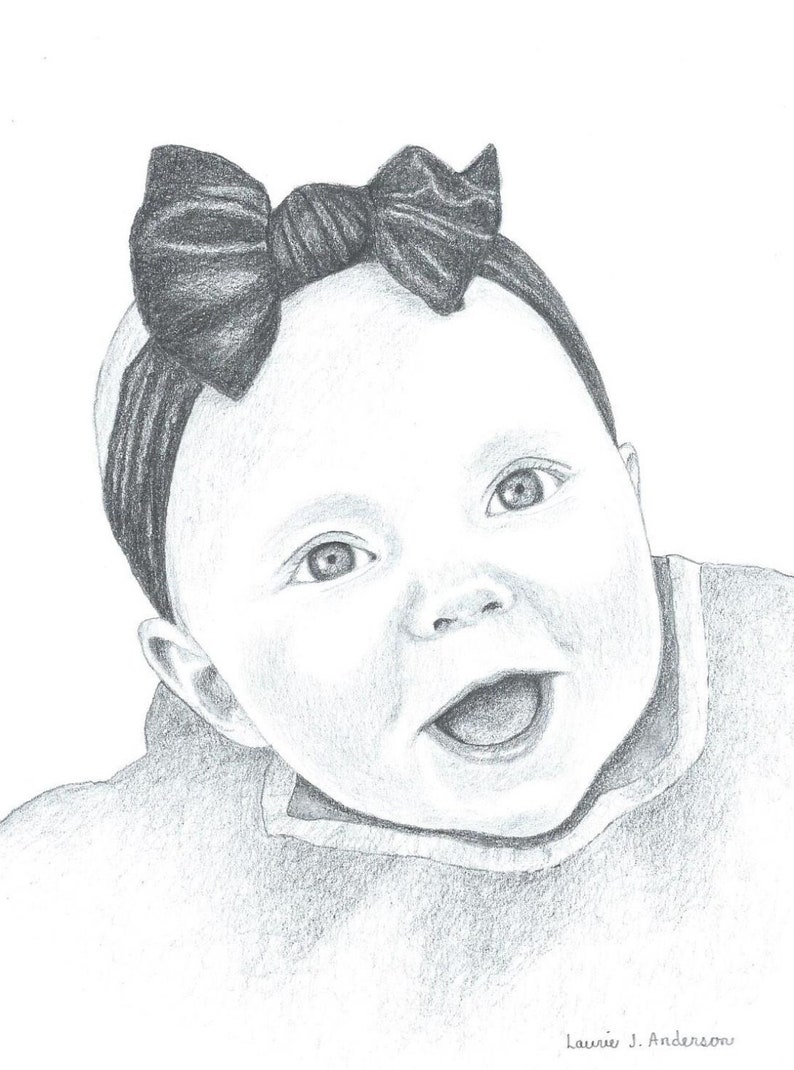 8x10 custom portrait pencil sketch original art drawing image 7