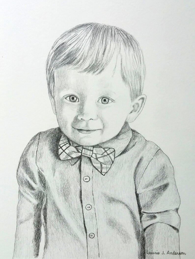 8x10 custom portrait pencil sketch original art drawing image 1